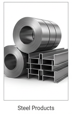 Steel and metals — hot rolled, cold rolled, galvanized, stainless, structural steel — sourced globally for Dominican Republic and Caribbean construction
